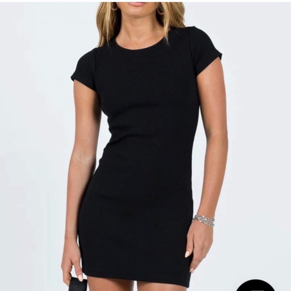 Princess Polly Organic Classic Bodycon Black Mini Party Dress Size 6 EUC